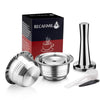 2 capsules café réutilisables inox grande taille Nespresso Vertuo + tasseur