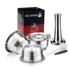 3 capsules café réutilisables inox grande taille Nespresso Vertuo + tasseur