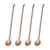 4 pailles inox cuillère or rose