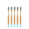 Brosse à dents bambou manche coloré enfant 5 pièces bleu ciel