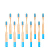 Brosse à dents bambou manche coloré enfant bleu