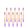 Brosse à dents bambou manche coloré enfant violet