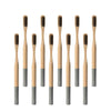 Brosse à dents bambou manche coloré gris
