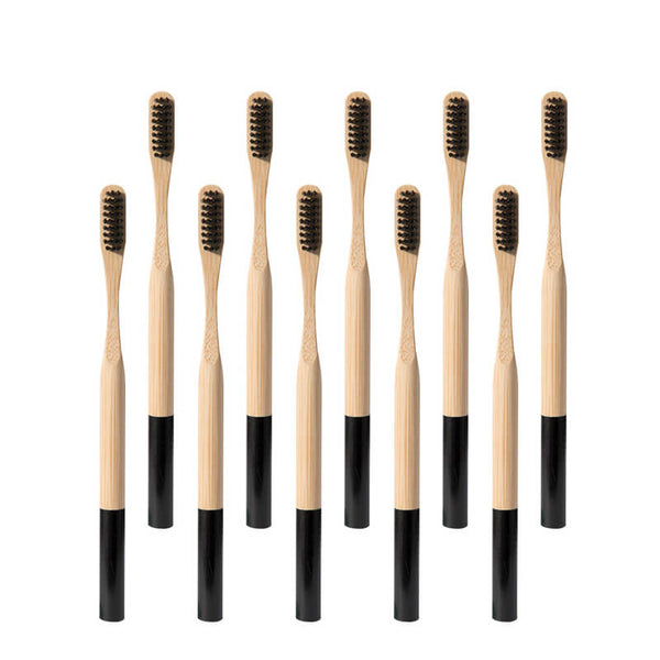 Brosse à dents bambou manche coloré noir