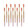 Brosse à dents bambou manche coloré rose pâle