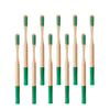 Brosse à dents bambou manche coloré vert foncé
