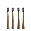 Brosse à dents bambou manche rond jaune