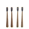 Brosse à dents bambou manche rond vert et jaune