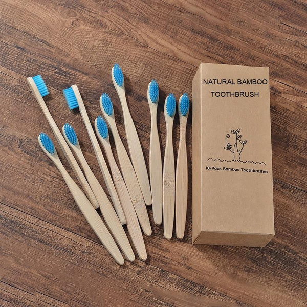 Brosse à dents bambou naturel bleu