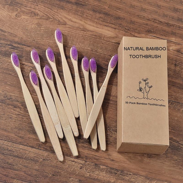 Brosse à dents bambou naturel violet