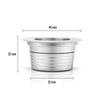 Dimensions capsule café réutilisable inox Lavazza Blue
