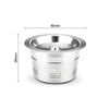 Dimensions capsule café réutilisable inox Tchibo Cafissimo