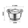 Dimensions capsule café réutilisable inox grande taille Nespresso Vertuo