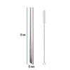 Dimensions paille inox large bout incliné