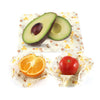 Emballage cire d'abeille avec aliments (motif abeille Bzzzzzz)