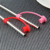 Paille inox rouge et rose avec anti-poussière