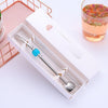 Paille inox bleue avec filtre