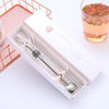 Paille inox grise avec filtre