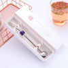 Paille inox violette avec filtre