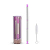 Paille inox boisson chaude rose