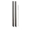 Paille inox large bout incliné noir