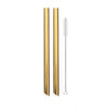 Paille inox large bout incliné or