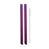 Paille inox large bout incliné violet