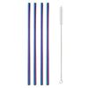 Paille inox couleur arc en ciel droit