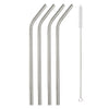 Paille inox couleur argent courbé