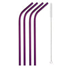 Paille inox couleur violet courbé