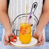 Paille inox cuillère dans cocktail