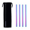 Paille inox large arc en ciel
