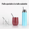 Paille inox porte clé ajustable
