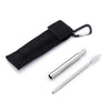 Paille inox rétractable avec pochette noire