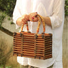 Sac bambou vintage porté main