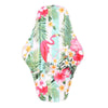 Dos serviette hygiénique lavable flux abondant motif flamant rose