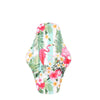 Dos serviette hygiénique lavable flux léger motif flamant rose