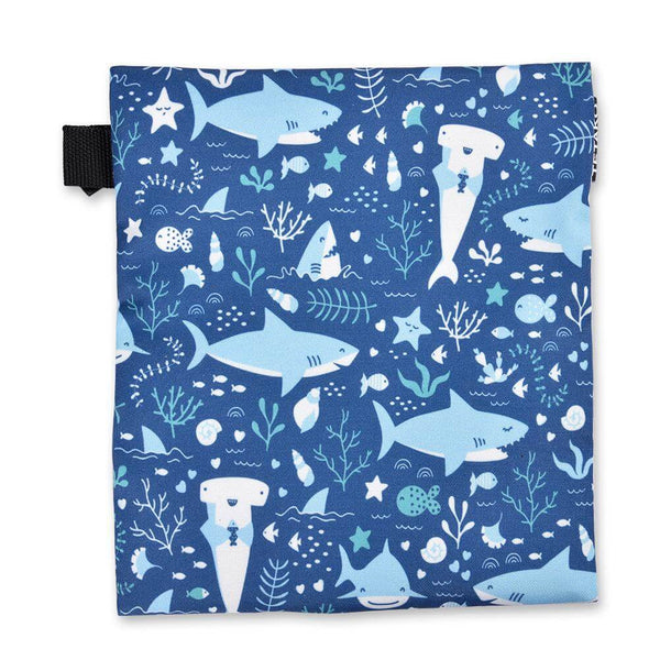 Vue de dos sac congélation tissu motif requin