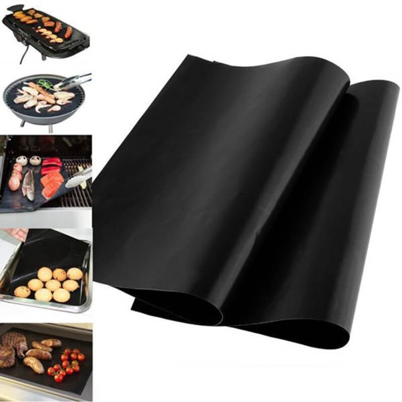 Tapis de gril, 5 grilles de tapis de gril, accessoires de gril antiadhésifs  réutilisables pour la cuisson, 40 x 33 cm (noir + marron), Ensoleillé