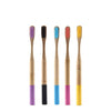 Brosse à dents bambou manche coloré enfant 5 pièces multicolore