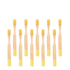 Brosse à dents bambou manche coloré enfant jaune