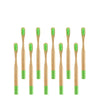 Brosse à dents bambou manche coloré enfant vert