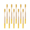 Brosse à dents bambou manche coloré jaune