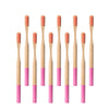 Brosse à dents bambou manche coloré rose