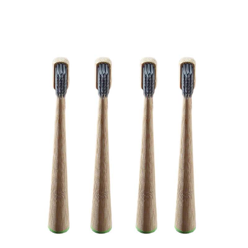 Brosse à dents bambou manche rond vert
