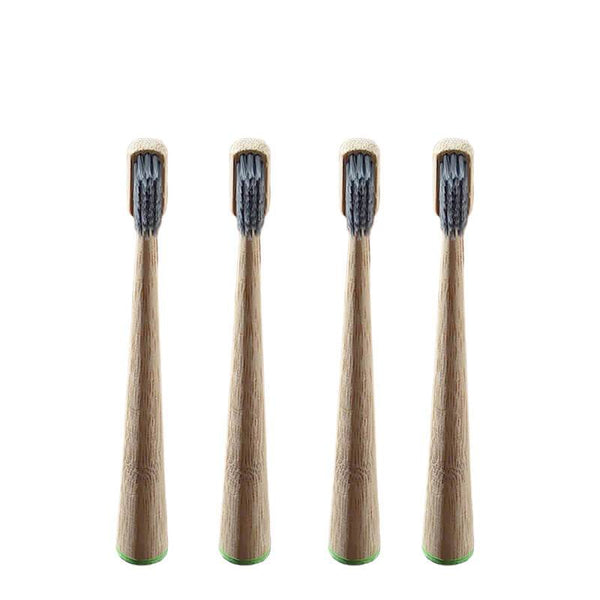 Brosse à dents bambou manche rond vert