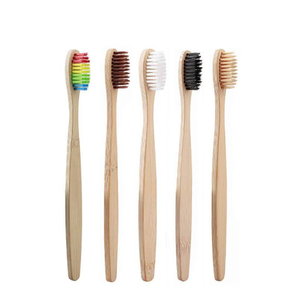 Brosse à dents bambou naturel 5 pièces multicolore