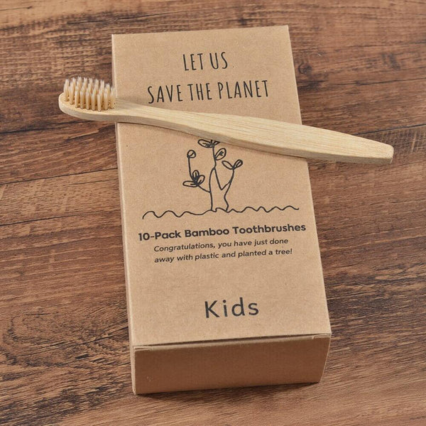Brosse à dents bambou naturel enfant + emballage