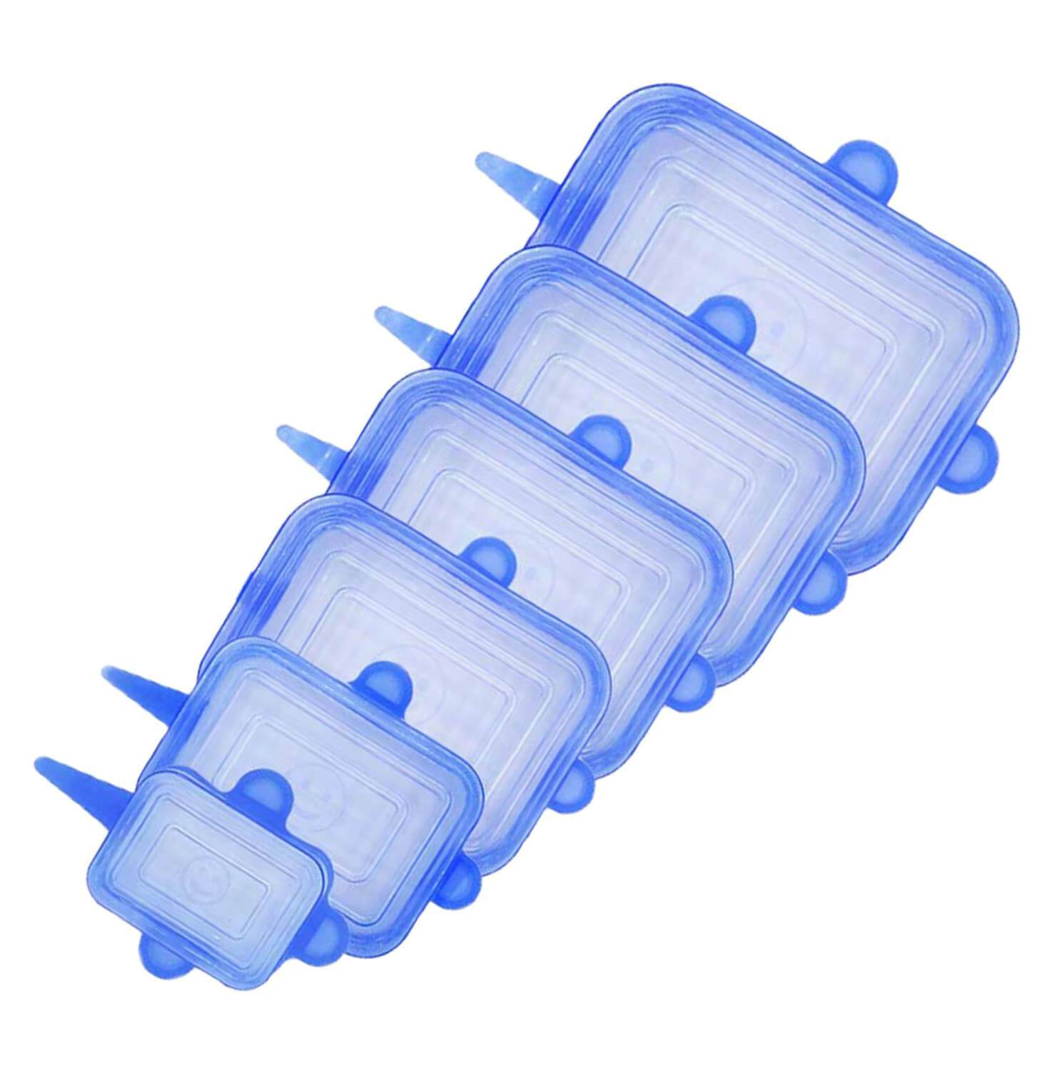 Generic Set de 6 couvercles en silicone réutilisables-Bleue à prix pas cher