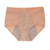 Culotte menstruelle en coton avec dentelle couleur abricot